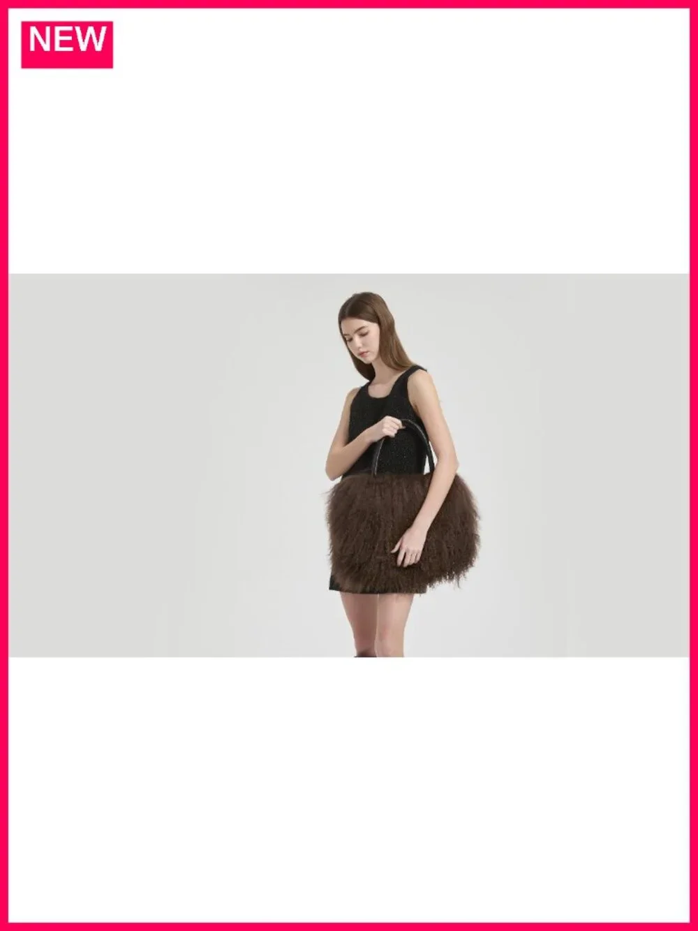 Women Luxury Real Curly Mongolian Lamb Fur Purse